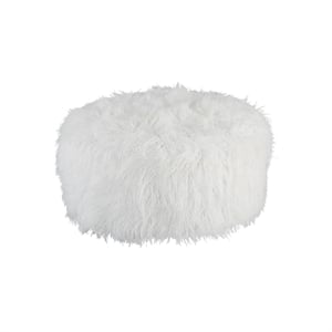 Bowery Hill Contemporary Fabric Oversized Accent Ottoman in White