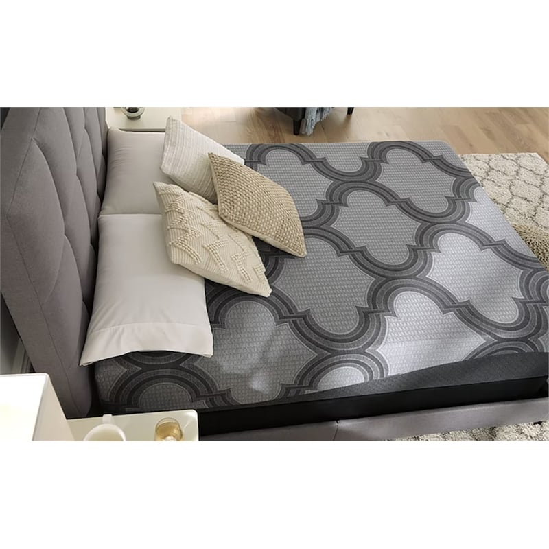 Bowery Hill Contemporary Fabric Twin Mattress in Gray Finish