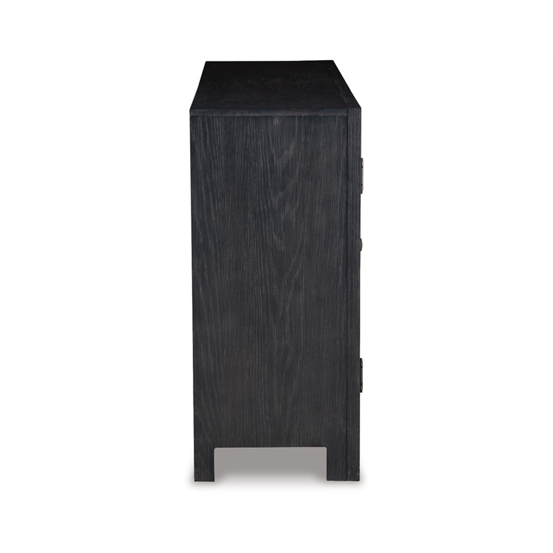 Bowery Hill Modern 3-Door Wood Accent Cabinet in Black/Warm Gray
