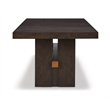 Bowery Hill Wood Dark Brown Dining Table Rectangular Removable Leaf 72-90