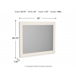 Bowery Hill Contemporary White Engineered Wood Frame Bedroom Mirror
