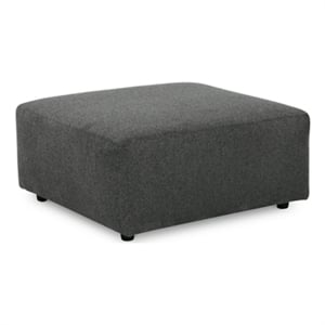 Bowery Hill Corner-blocked Frame Charcoal Oversized Accent Ottoman
