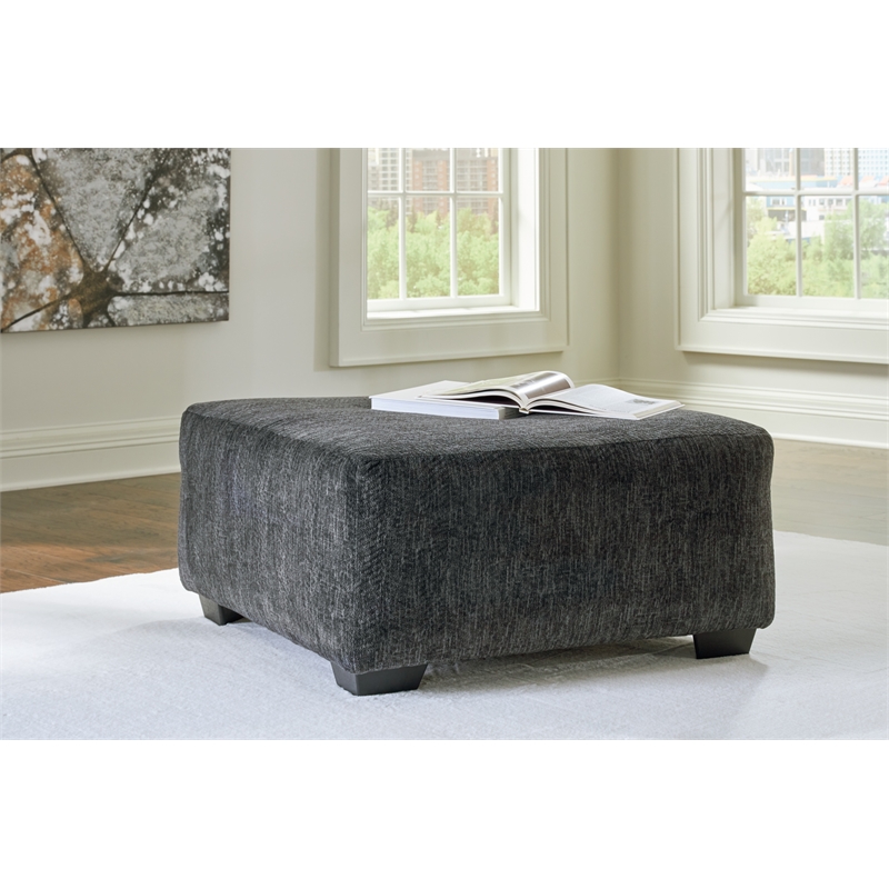 Bowery Hill Corner-blocked Frame Gray Oversized Accent Ottoman