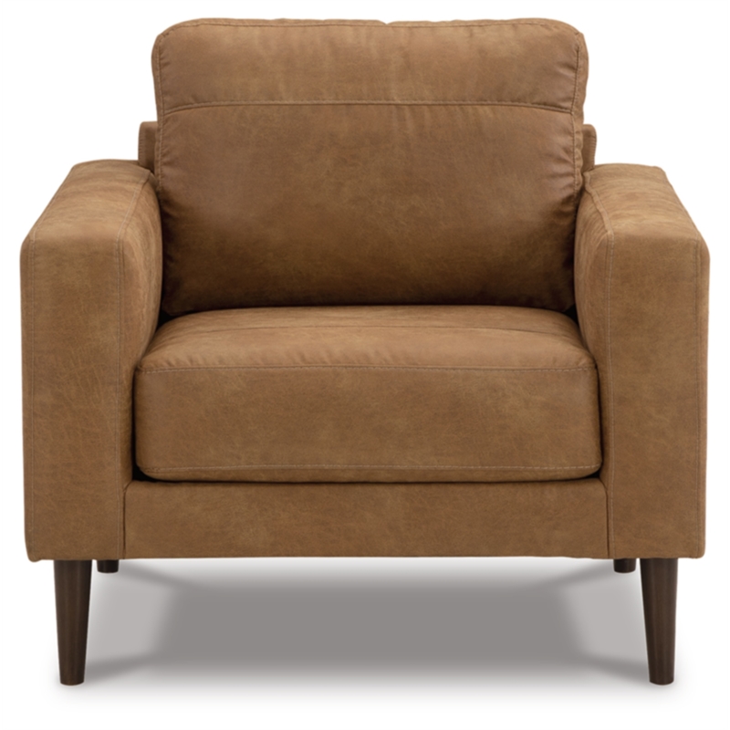 Bowery Hill Modern / Contemporary Corner-blocked Frame Caramel Chair