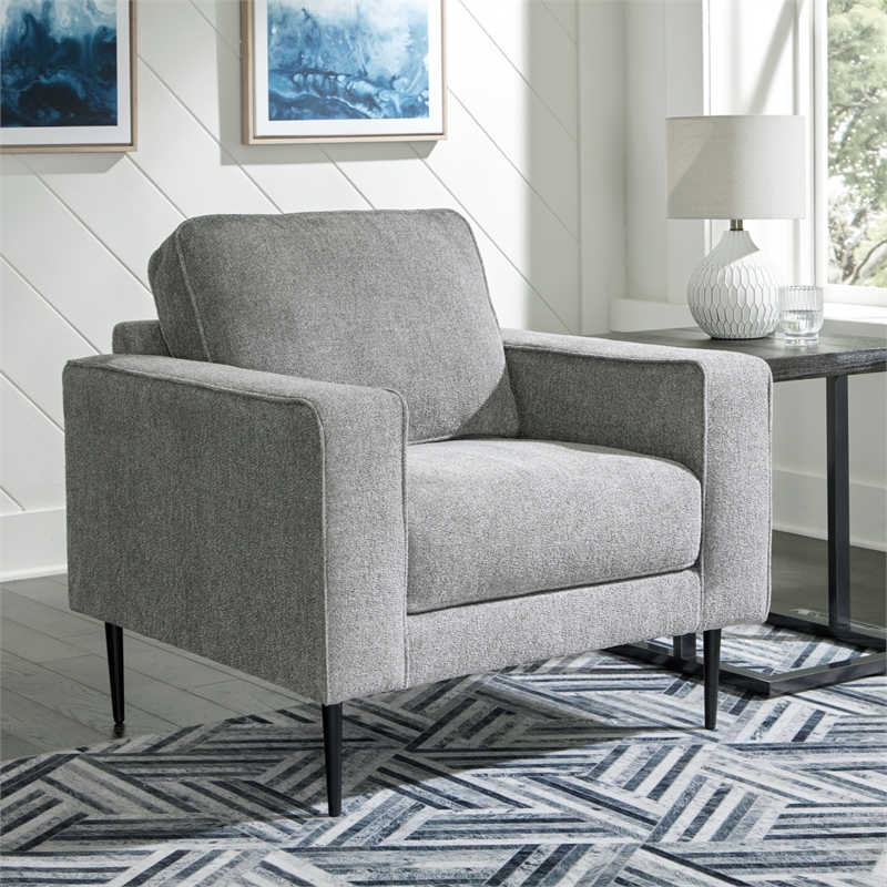 Bowery Hill Contemporary Corner-blocked Frame Charcoal Chair