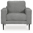 Bowery Hill Contemporary Corner-blocked Frame Charcoal Chair