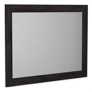 Bowery Hill Contemporary Charcoal Engineered Wood Frame Bedroom Mirror