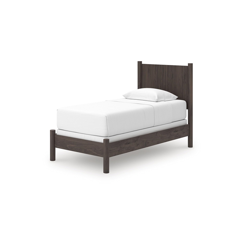 Bowery Hill Contemporary Tan Engineered Wood Frame Bedroom Mirror