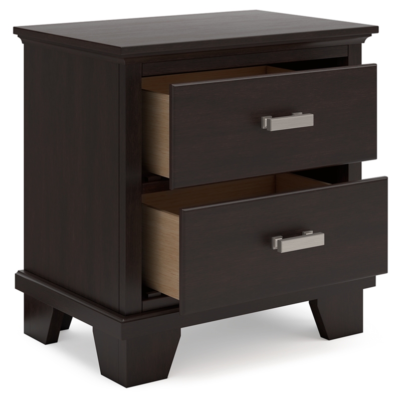 Bowery Hill Modern / Contemporary Engineered Wood Brown Nightstand