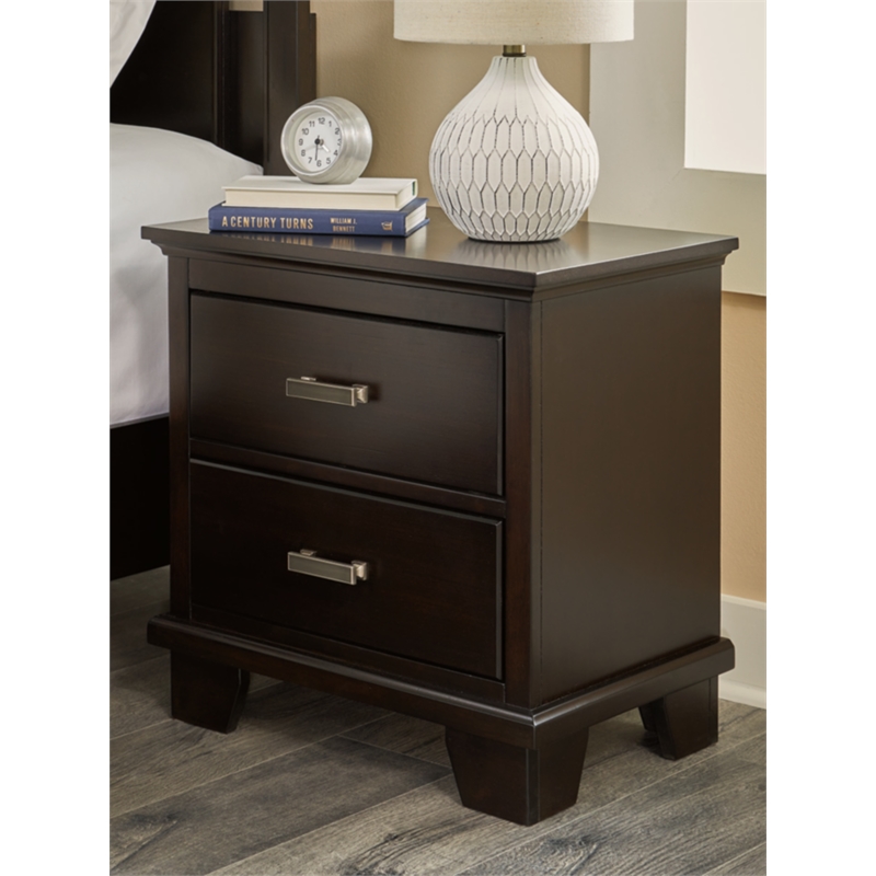 Bowery Hill Modern / Contemporary Engineered Wood Brown Nightstand