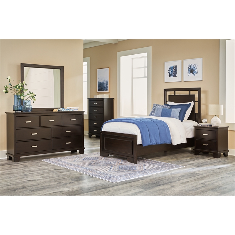 Bowery Hill Modern / Contemporary Engineered Wood Brown Nightstand