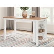 Bowery Hill Rubberwood Light Brown Counter Height Dining Table Rectangular 60