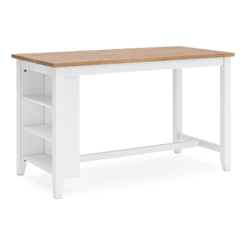 Bowery Hill Rubberwood Light Brown Counter Height Dining Table Rectangular 60