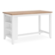 Bowery Hill Rubberwood Light Brown Counter Height Dining Table Rectangular 60