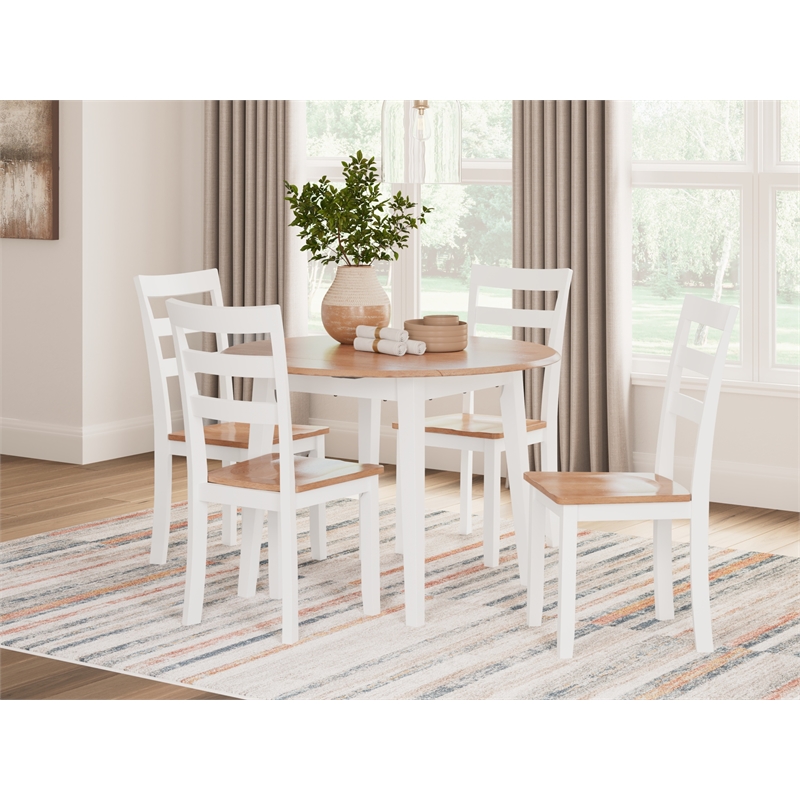 Bowery Hill Contemporary Light Brown Wood Dining Drop Leaf Table
