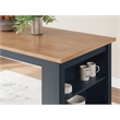 Bowery Hill Rubberwood Mango Counter Height Dining Table Rectangular Storage Shelves 60