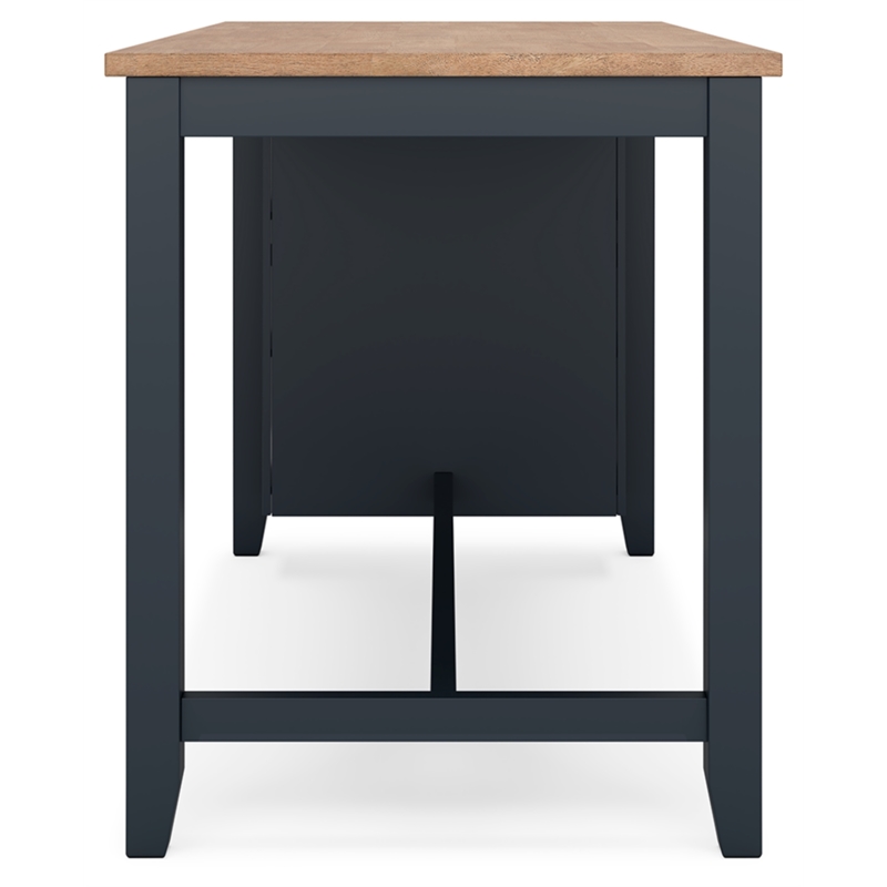 Bowery Hill Rubberwood Mango Counter Height Dining Table Rectangular Storage Shelves 60