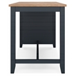 Bowery Hill Rubberwood Mango Counter Height Dining Table Rectangular Storage Shelves 60