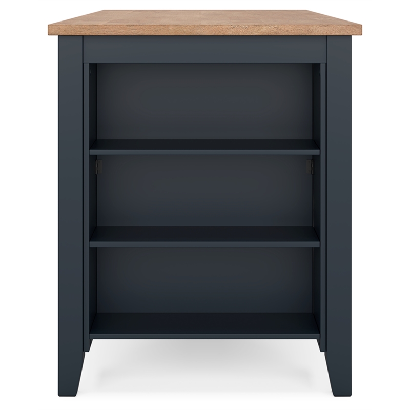 Bowery Hill Rubberwood Mango Counter Height Dining Table Rectangular Storage Shelves 60