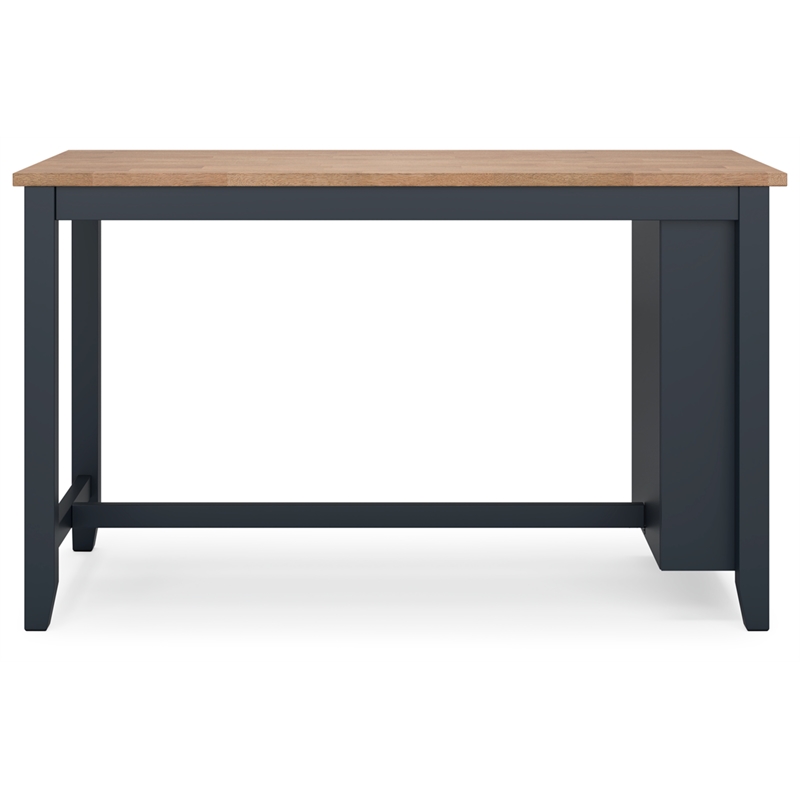 Bowery Hill Rubberwood Mango Counter Height Dining Table Rectangular Storage Shelves 60