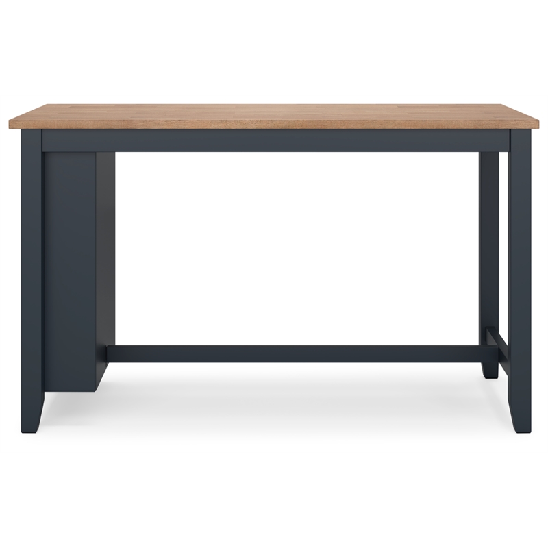 Bowery Hill Rubberwood Mango Counter Height Dining Table Rectangular Storage Shelves 60