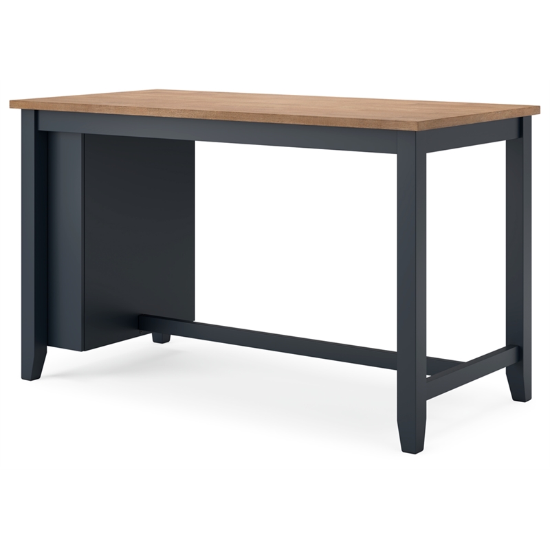Bowery Hill Rubberwood Mango Counter Height Dining Table Rectangular Storage Shelves 60