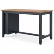 Bowery Hill Rubberwood Mango Counter Height Dining Table Rectangular Storage Shelves 60