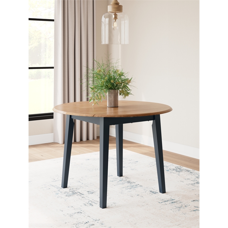 Bowery Hill Contemporary Light Brown Wood Dining Drop Leaf Table