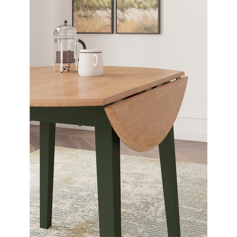 Bowery Hill Contemporary Light Brown Wood Dining Drop Leaf Table