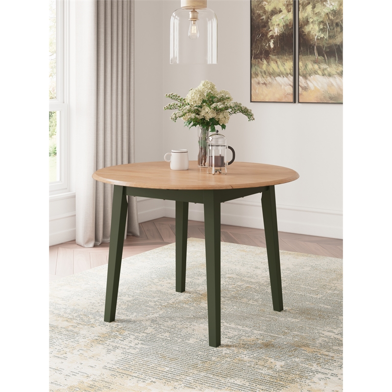 Bowery Hill Contemporary Light Brown Wood Dining Drop Leaf Table
