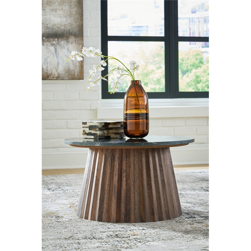 Bowery Hill Contemporary Solid Wood Brown Accent Coffee Table