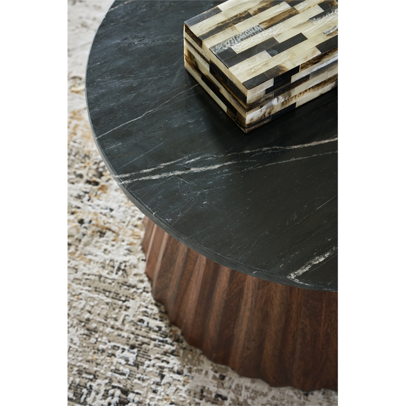 Bowery Hill Contemporary Solid Wood Brown Accent Coffee Table