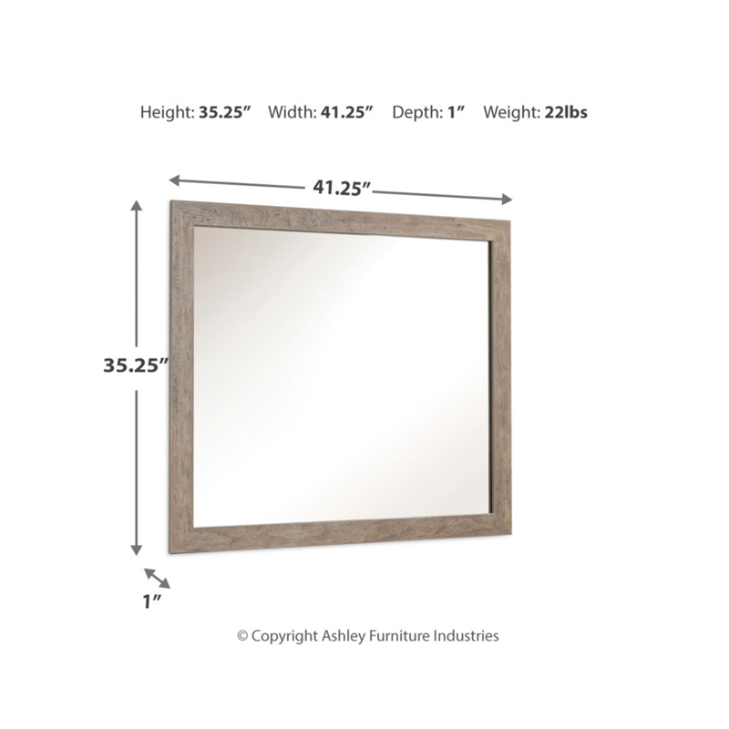 Bowery Hill Contemporary Gray Engineered Wood Frame Bedroom Mirror