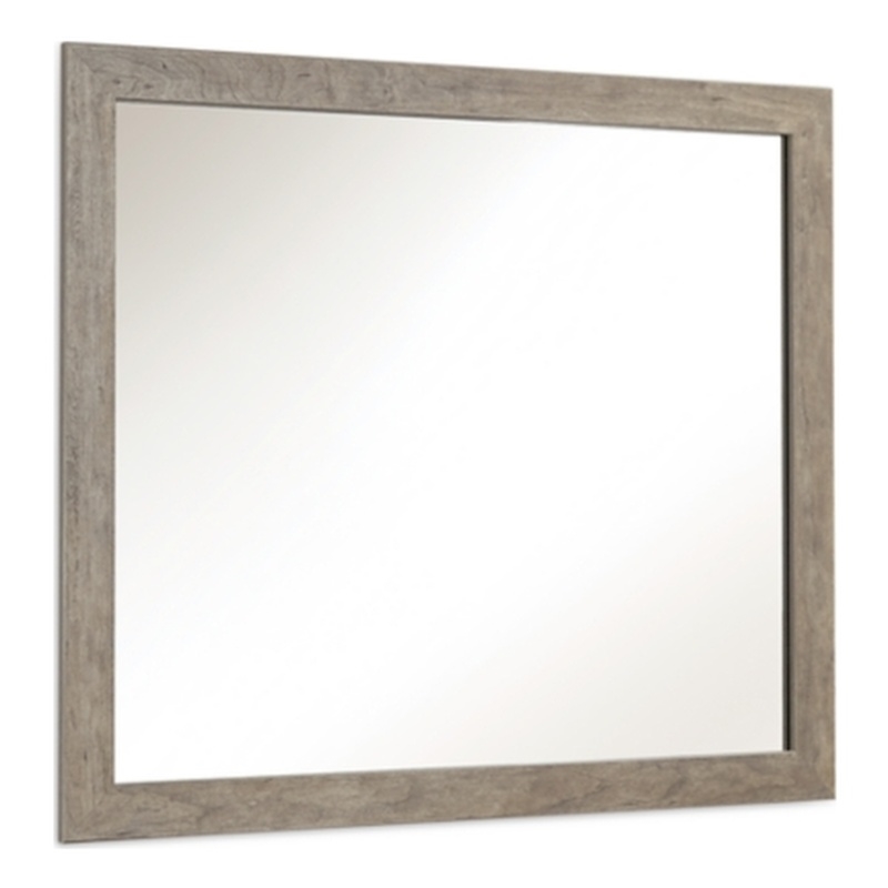Bowery Hill Contemporary Gray Engineered Wood Frame Bedroom Mirror