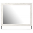 Bowery Hill Contemporary White Engineered Wood Frame Bedroom Mirror