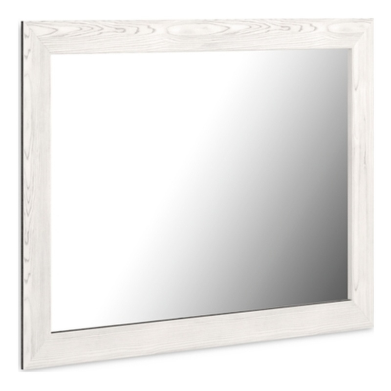 Bowery Hill Contemporary White Engineered Wood Frame Bedroom Mirror