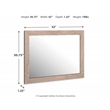 Bowery Hill Light Brown Engineered Wood Frame Bedroom Mirror