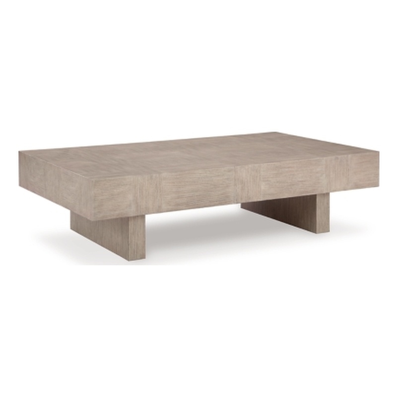 Bowery Hill Hardwood Light Gray Coffee Table Rectangular 60