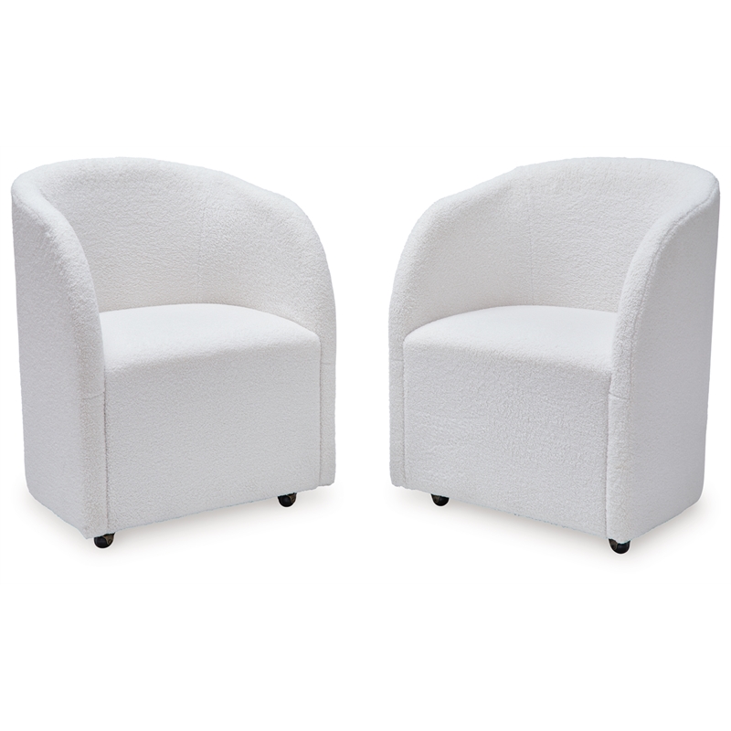 Bowery Hill Contemporary Engineered Wood Dining Chair in White (Set of 2)
