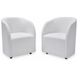 Bowery Hill Contemporary Engineered Wood Dining Chair in White (Set of 2)
