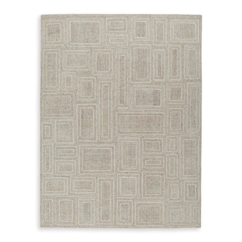 Bowery Hill Modern / Contemporary Gray & Ivory Finish 8x10 Rug