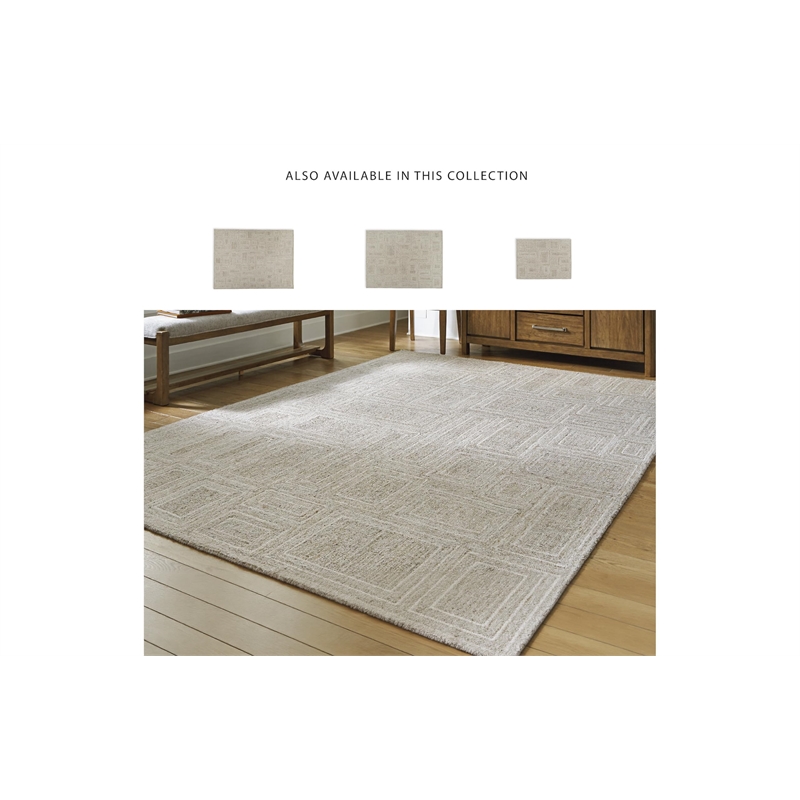 Bowery Hill Modern / Contemporary Gray & Ivory Finish 8x10 Rug