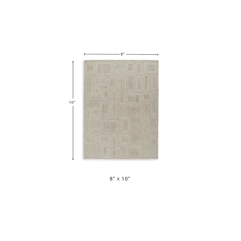 Bowery Hill Modern / Contemporary Gray & Ivory Finish 8x10 Rug
