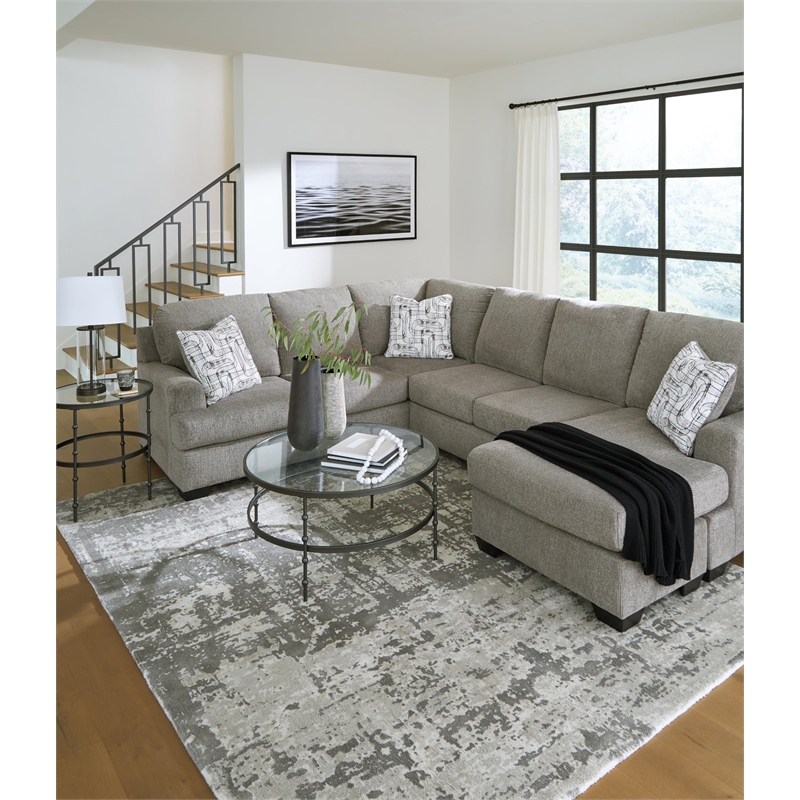 Bowery Hill Contemporary Machine Woven Polyester Gray 8x10 Rug