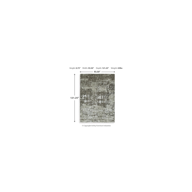 Bowery Hill Contemporary Machine Woven Polyester Gray 8x10 Rug
