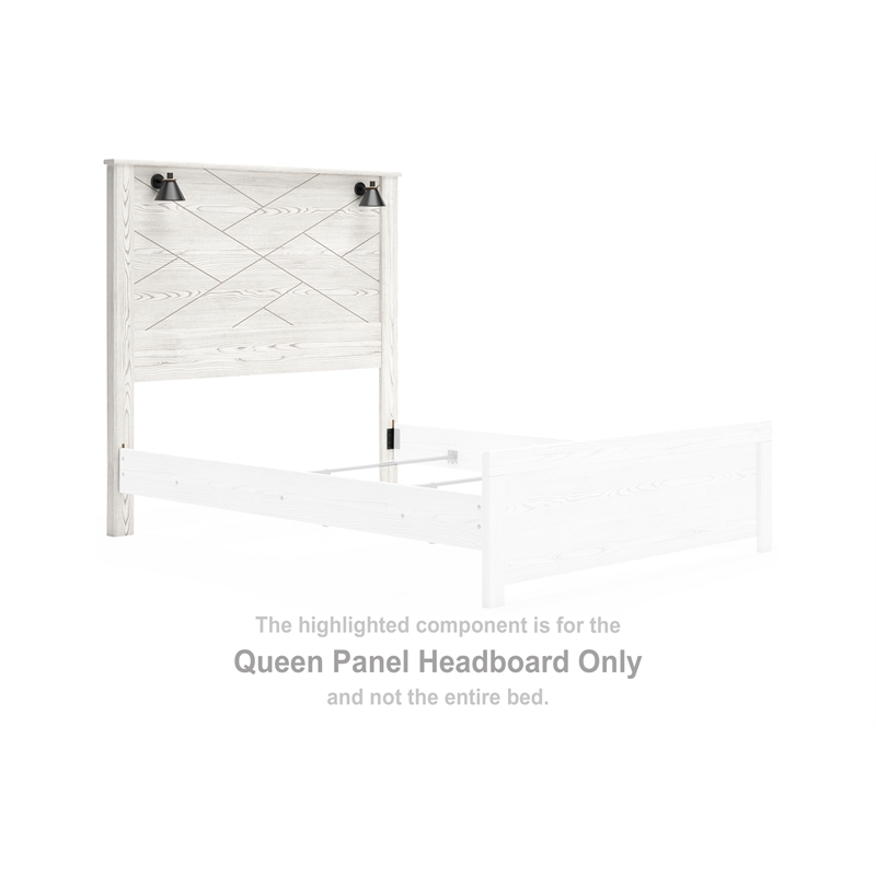 Bowery Hill Contemporary Engineered Wood White Queen Panel Headboard