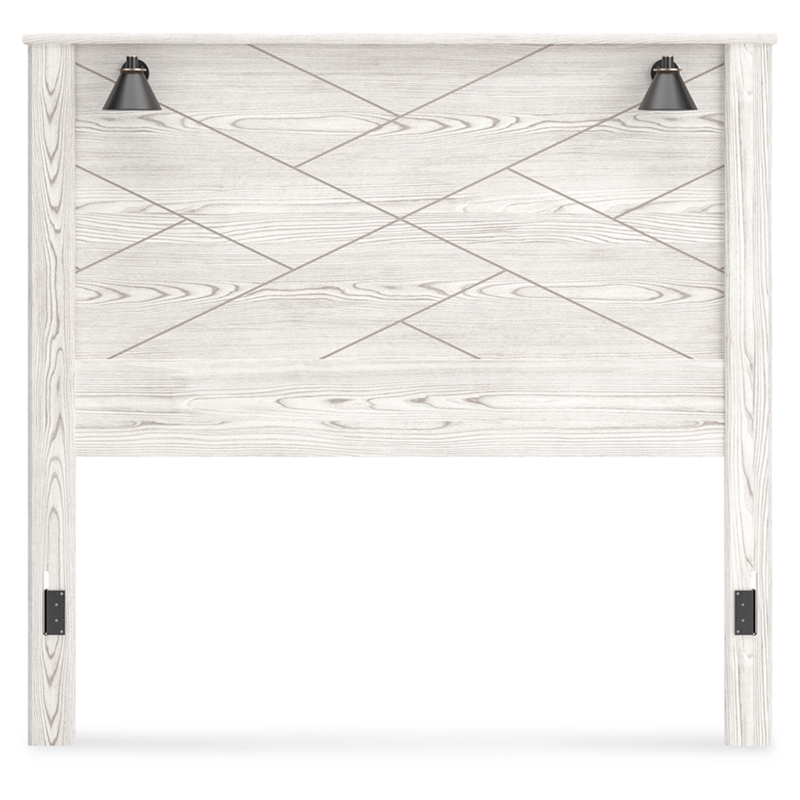 Bowery Hill Contemporary Engineered Wood White Queen Panel Headboard