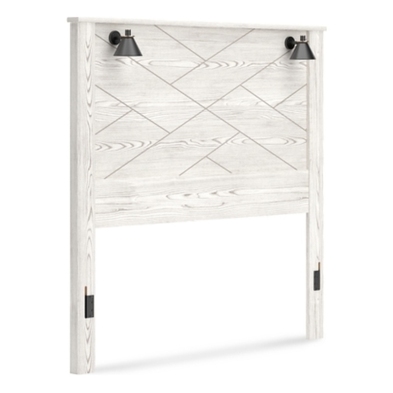 Bowery Hill Contemporary Engineered Wood White Queen Panel Headboard