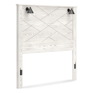 Bowery Hill Contemporary Engineered Wood White Queen Panel Headboard