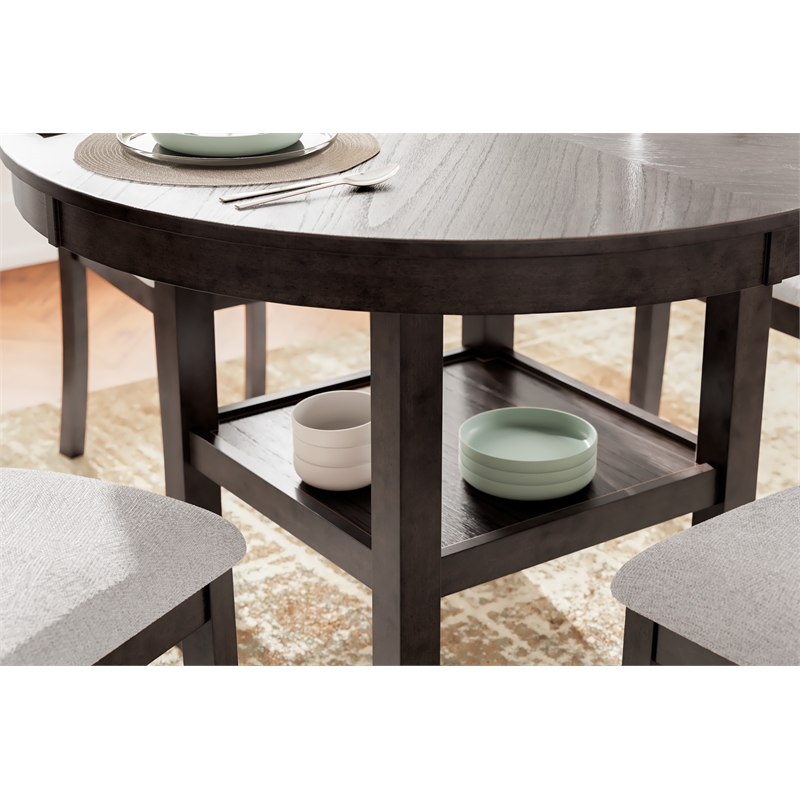 Bowery Hill Modern Brown Dining Table and 4 Chairs - Set of 5
